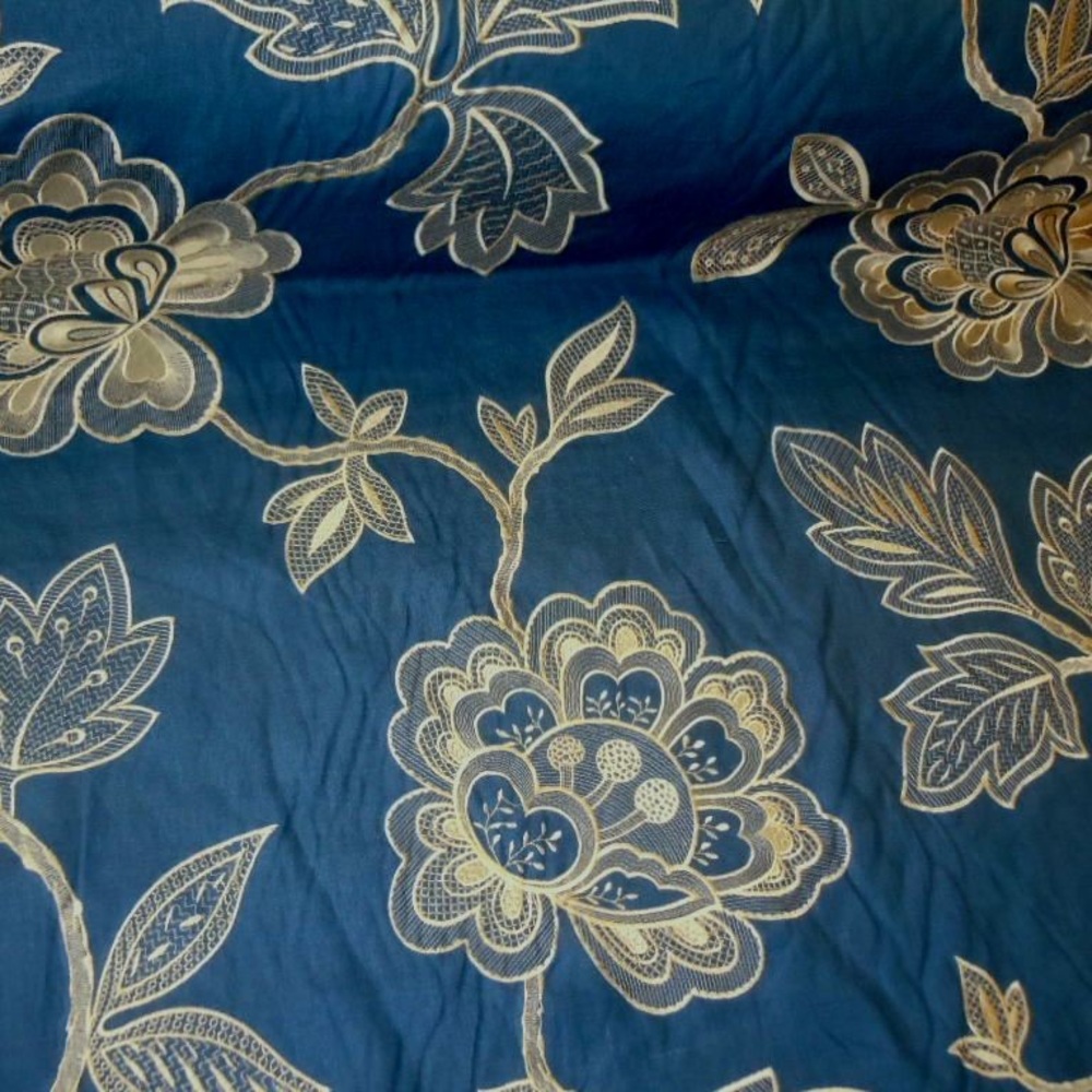 Beacon Hill Avron Indigo Luxurious embroidered floral